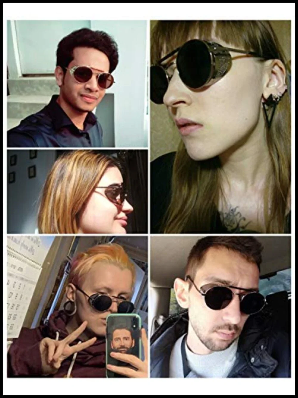 Steampunk Round Sunglasses for Men Women UV400 Side Shield Retro Shades